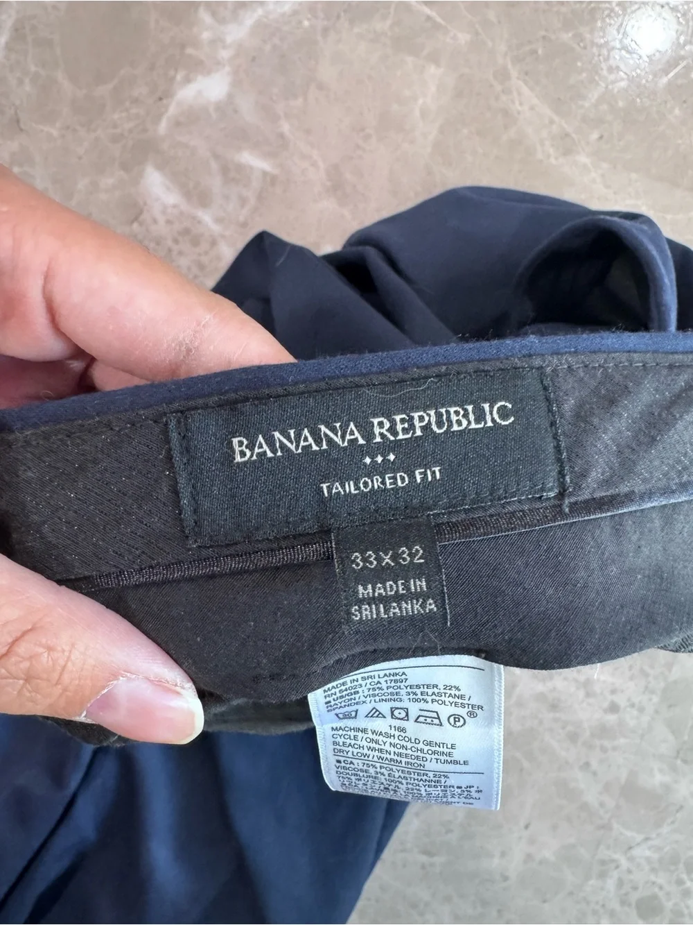 Banana Republic Men's Tailored Fit Dress Pants - Navy Blue - 33x32